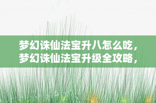 梦幻诛仙法宝升八怎么吃，梦幻诛仙法宝升级全攻略，打造你的专属神器