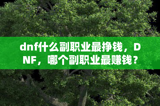 dnf什么副职业最挣钱，DNF，哪个副职业最赚钱？