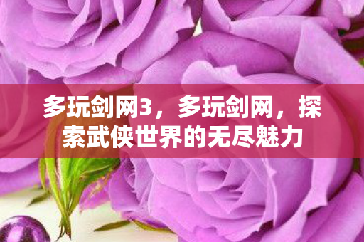 多玩剑网3，多玩剑网，探索武侠世界的无尽魅力