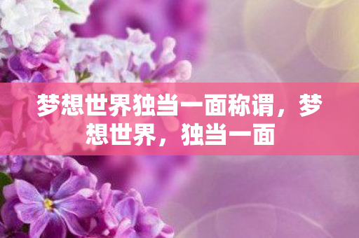 梦想世界独当一面称谓，梦想世界，独当一面
