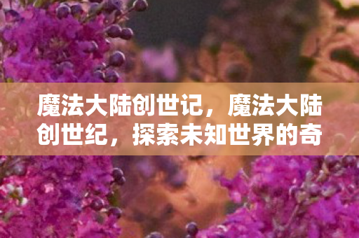 魔法大陆创世记，魔法大陆创世纪，探索未知世界的奇幻之旅