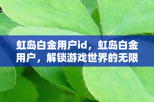 虹岛白金用户id,虹岛白金用户,解锁游戏世界的无限可能 虹岛白金用户id,虹岛白金用户,解锁游戏世界的无限可能