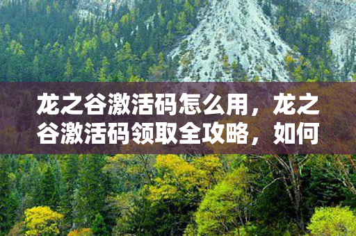 龙之谷激活码怎么用，龙之谷激活码领取全攻略，如何轻松获取游戏激活码？
