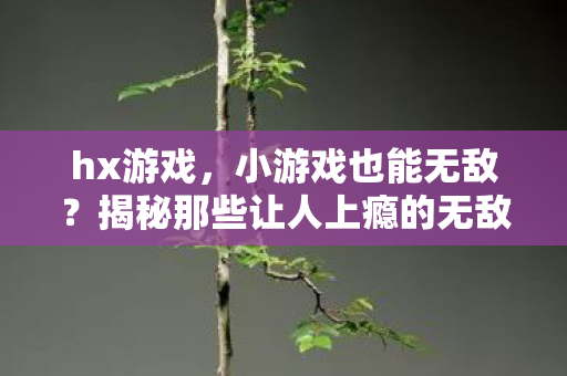 hx游戏，小游戏也能无敌？揭秘那些让人上瘾的无敌版小游戏的魅力