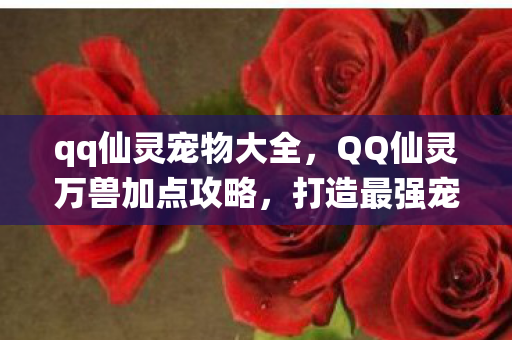 qq仙灵宠物大全,QQ仙灵万兽加点攻略,打造最强宠物阵容 qq仙灵宠物大全,QQ仙灵万兽加点攻略,打造最强宠物阵容