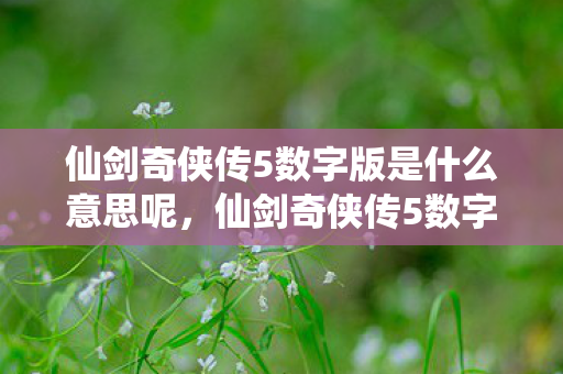 仙剑奇侠传5数字版是什么意思呢,仙剑奇侠传5数字版,经典重制的数字时代新体验 仙剑奇侠传5数字版是什么意思呢,仙剑奇侠传5数字版,经典重制的数字时代新体验