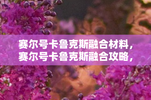 赛尔号卡鲁克斯融合材料,赛尔号卡鲁克斯融合攻略,打造最强战斗精灵 赛尔号卡鲁克斯融合材料,赛尔号卡鲁克斯融合攻略,打造最强战斗精灵