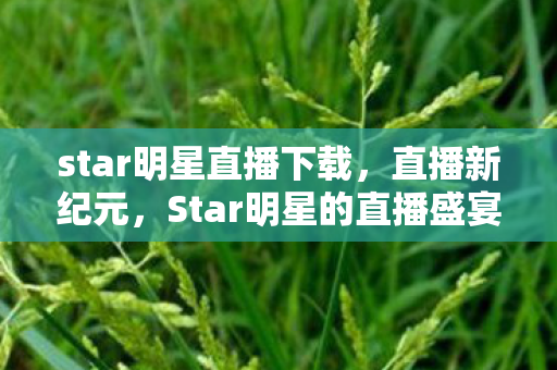 star明星直播下载，直播新纪元，Star明星的直播盛宴