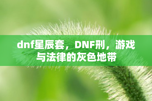 dnf星辰套,DNF刑,游戏与法律的灰色地带 dnf星辰套,DNF刑,游戏与法律的灰色地带