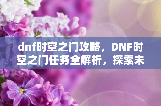 dnf时空之门攻略，DNF时空之门任务全解析，探索未知领域的冒险之旅