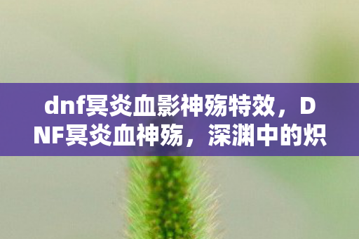 dnf冥炎血影神殇特效,DNF冥炎血神殇,深渊中的炽烈之魂 dnf冥炎血影神殇特效,DNF冥炎血神殇,深渊中的炽烈之魂