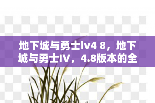 地下城与勇士iv4 8,地下城与勇士IV,4.8版本的全新挑战与机遇 地下城与勇士iv4 8,地下城与勇士IV,4.8版本的全新挑战与机遇