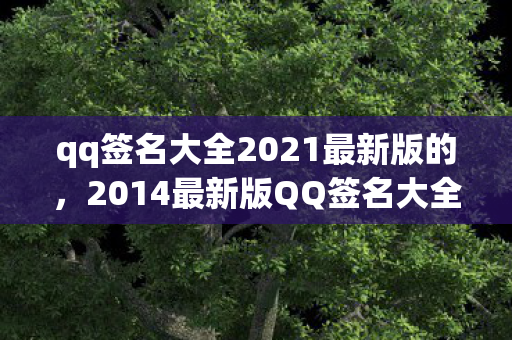 qq签名大全2021最新版的，2014最新版QQ签名大全，个性、励志、情感全收录