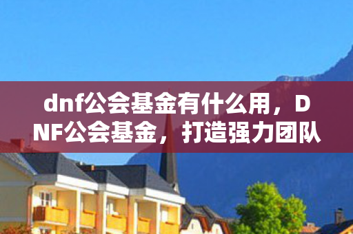 dnf公会基金有什么用，DNF公会基金，打造强力团队的基石