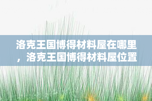 洛克王国博得材料屋在哪里,洛克王国博得材料屋位置详解 洛克王国博得材料屋在哪里,洛克王国博得材料屋位置详解