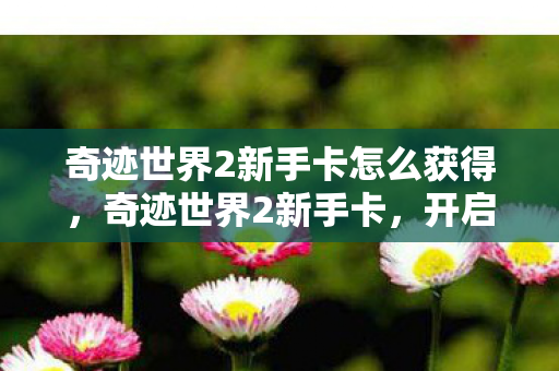 奇迹世界2新手卡怎么获得，奇迹世界2新手卡，开启你的奇幻之旅