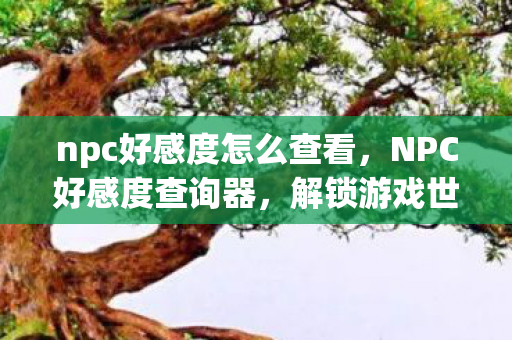 npc好感度怎么查看,NPC好感度查询器,解锁游戏世界的秘密 npc好感度怎么查看,NPC好感度查询器,解锁游戏世界的秘密