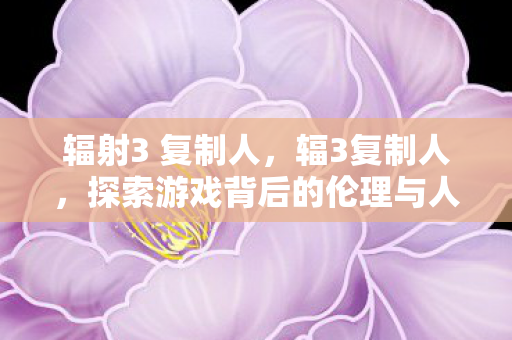 辐射3 复制人，辐3复制人，探索游戏背后的伦理与人性