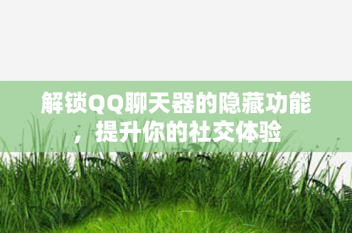 解锁QQ聊天器的隐藏功能，提升你的社交体验