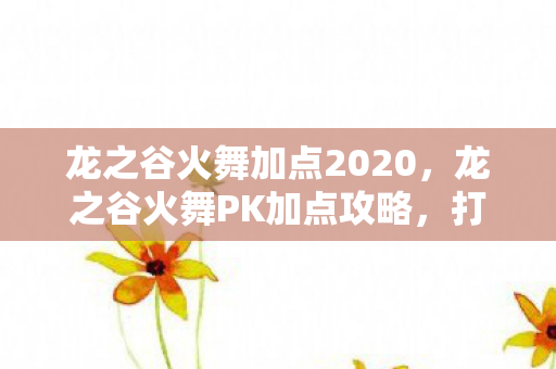 龙之谷火舞加点2020，龙之谷火舞PK加点攻略，打造无敌战斗法师