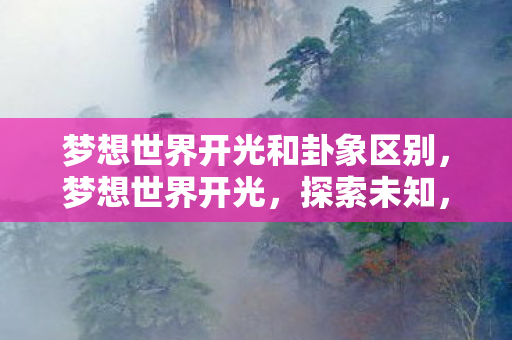 梦想世界开光和卦象区别,梦想世界开光,探索未知,点亮希望之光 梦想世界开光和卦象区别,梦想世界开光,探索未知,点亮希望之光