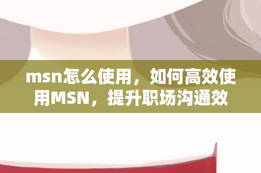 msn怎么使用，如何高效使用MSN，提升职场沟通效率的小技巧