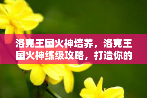 洛克王国火神培养，洛克王国火神练级攻略，打造你的最强火系精灵