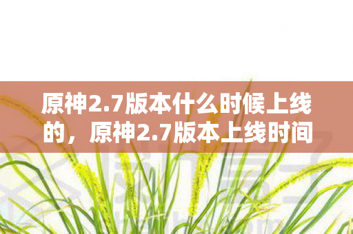 原神2.7版本什么时候上线的，原神2.7版本上线时间详解，期待已久的新内容即将来临