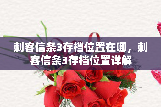 刺客信条3存档位置在哪，刺客信条3存档位置详解