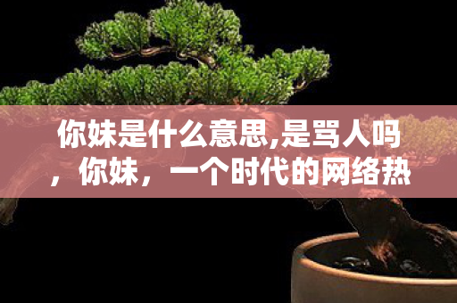 你妹是什么意思,是骂人吗，你妹，一个时代的网络热词与情感共鸣