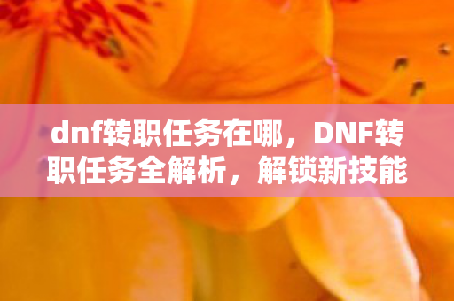 dnf转职任务在哪,DNF转职任务全解析,解锁新技能,开启冒险新篇章 dnf转职任务在哪,DNF转职任务全解析,解锁新技能,开启冒险新篇章