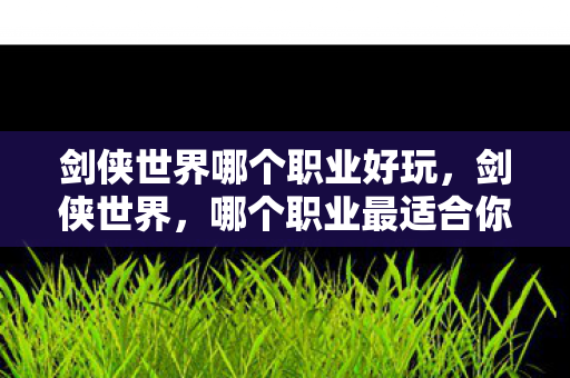剑侠世界哪个职业好玩，剑侠世界，哪个职业最适合你？