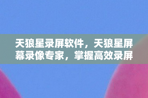 天狼星录屏软件，天狼星屏幕录像专家，掌握高效录屏技巧，轻松记录精彩瞬间