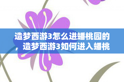 造梦西游3怎么进蟠桃园的图片