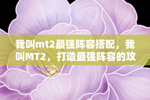 我叫mt2最强阵容搭配图片