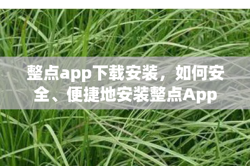 整点app下载安装，如何安全、便捷地安装整点App