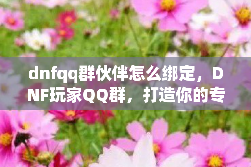dnfqq群伙伴怎么绑定,DNF玩家QQ群,打造你的专属地下城冒险圈 dnfqq群伙伴怎么绑定,DNF玩家QQ群,打造你的专属地下城冒险圈