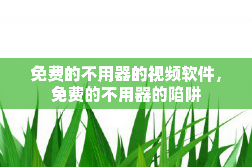 免费的不用器的视频软件，免费的不用器的陷阱