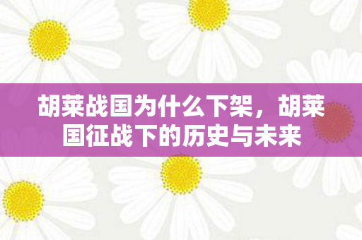 胡莱战国为什么下架，胡莱国征战下的历史与未来