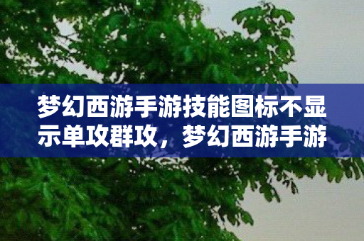 梦幻西游手游技能图标不显示单攻群攻，梦幻西游手游技能图标，解锁你的战斗潜能