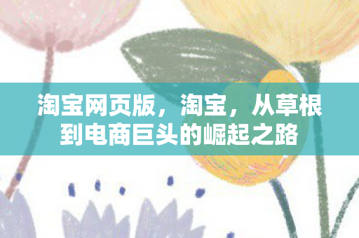 淘宝网页版，淘宝，从草根到电商巨头的崛起之路