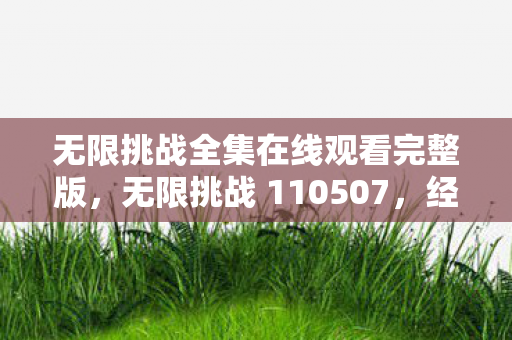 无限挑战全集在线观看完整版，无限挑战 110507，经典回顾与感悟