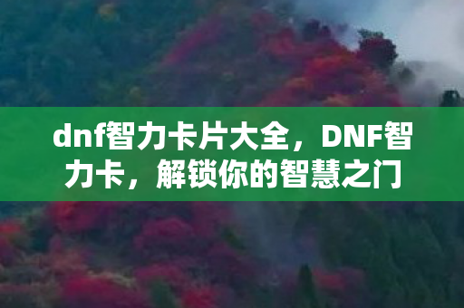 dnf智力卡片大全,DNF智力卡,解锁你的智慧之门 dnf智力卡片大全,DNF智力卡,解锁你的智慧之门