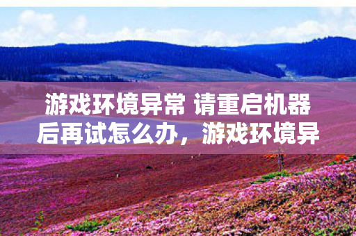 游戏环境异常 请重启机器后再试怎么办,游戏环境异常,重启机器,重启你的游戏世界 游戏环境异常 请重启机器后再试怎么办,游戏环境异常,重启机器,重启你的游戏世界