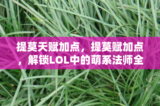 提莫天赋加点，提莫赋加点，解锁LOL中的萌系法师全攻略