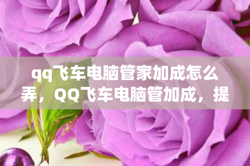 qq飞车电脑管家加成怎么弄，QQ飞车电脑管加成，提升游戏体验的必备神器
