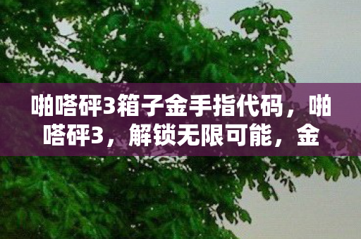 啪嗒砰3箱子金手指代码，啪嗒砰3，解锁无限可能，金手指的神奇之旅