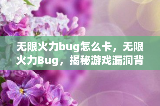 无限火力bug怎么卡，无限火力Bug，揭秘游戏漏洞背后的秘密