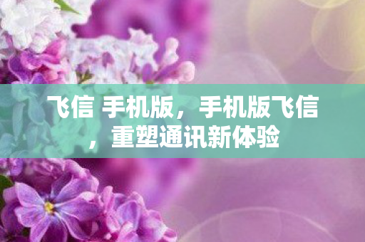 飞信 手机版，手机版飞信，重塑通讯新体验