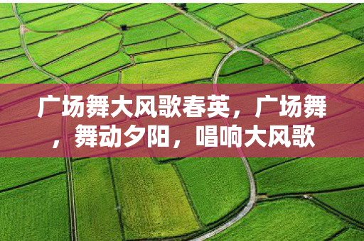 广场舞大风歌春英，广场舞，舞动夕阳，唱响大风歌